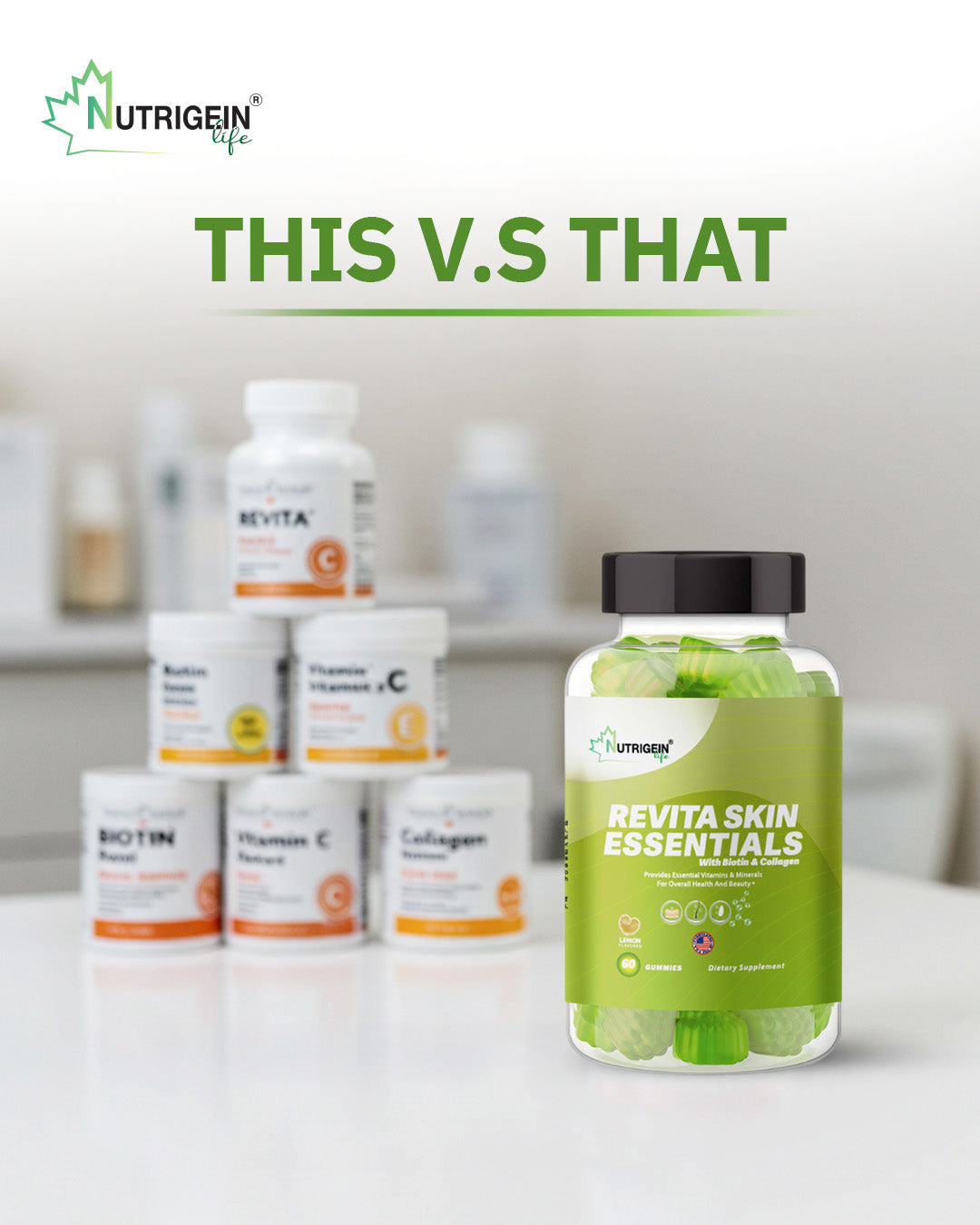 REVITA SKIN ESSENTIALS 60 Lemon Flavored Gummies